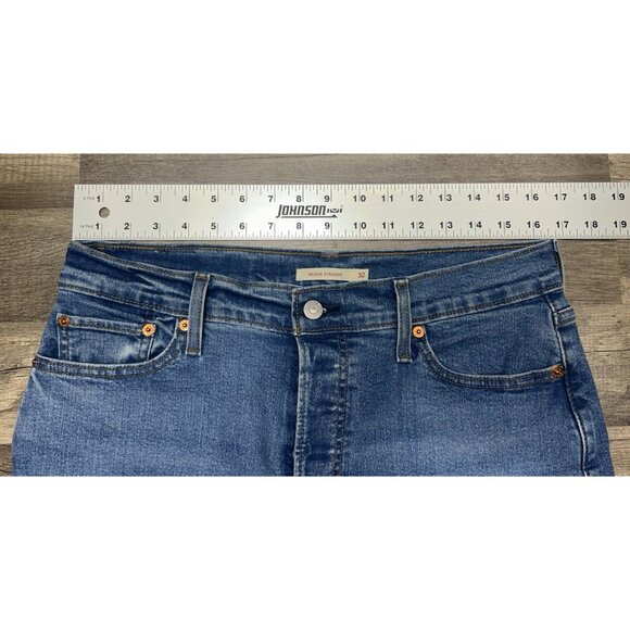 Levis Wedgie Straight Jeans Womens 32 Blue Button-Fly High-Rise Cotton 33x28 - Picture 9 of 11
